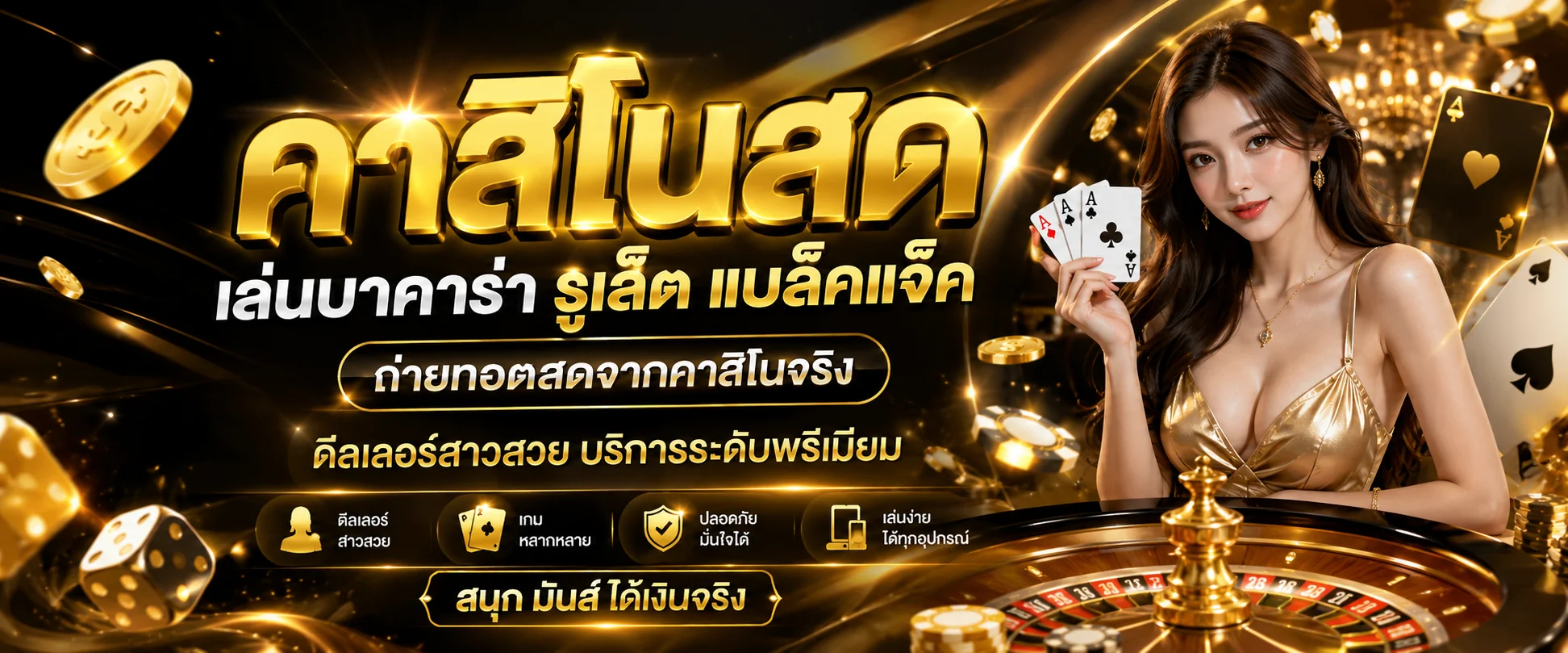 AMB24 คาสิโนออนไลน์ บาคาร่าสด Sexy Baccarat ดีลเลอร์สาว